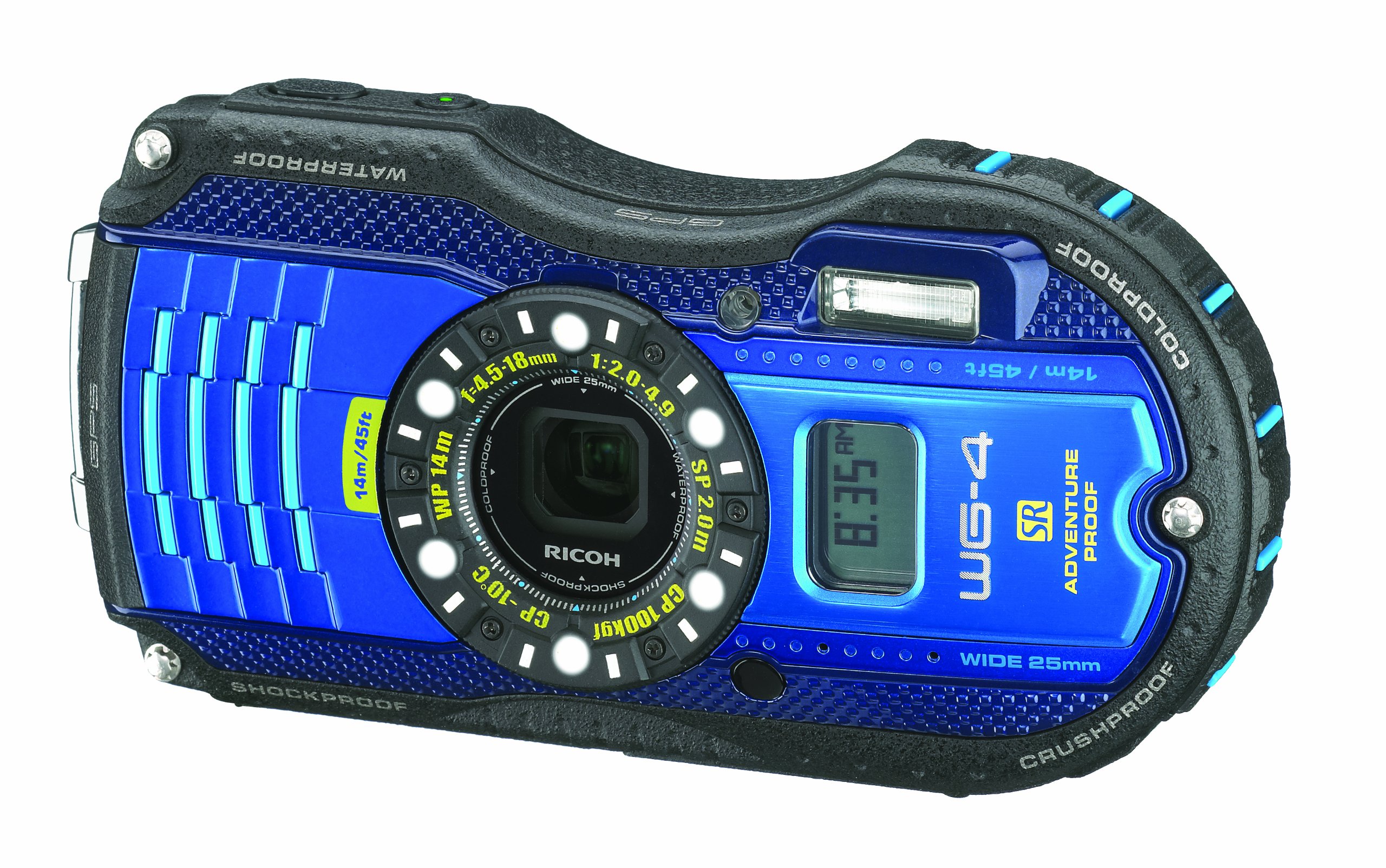 Amazon.com : Ricoh WG-4 GPS Blue 16Digital Camera with 4X Optical